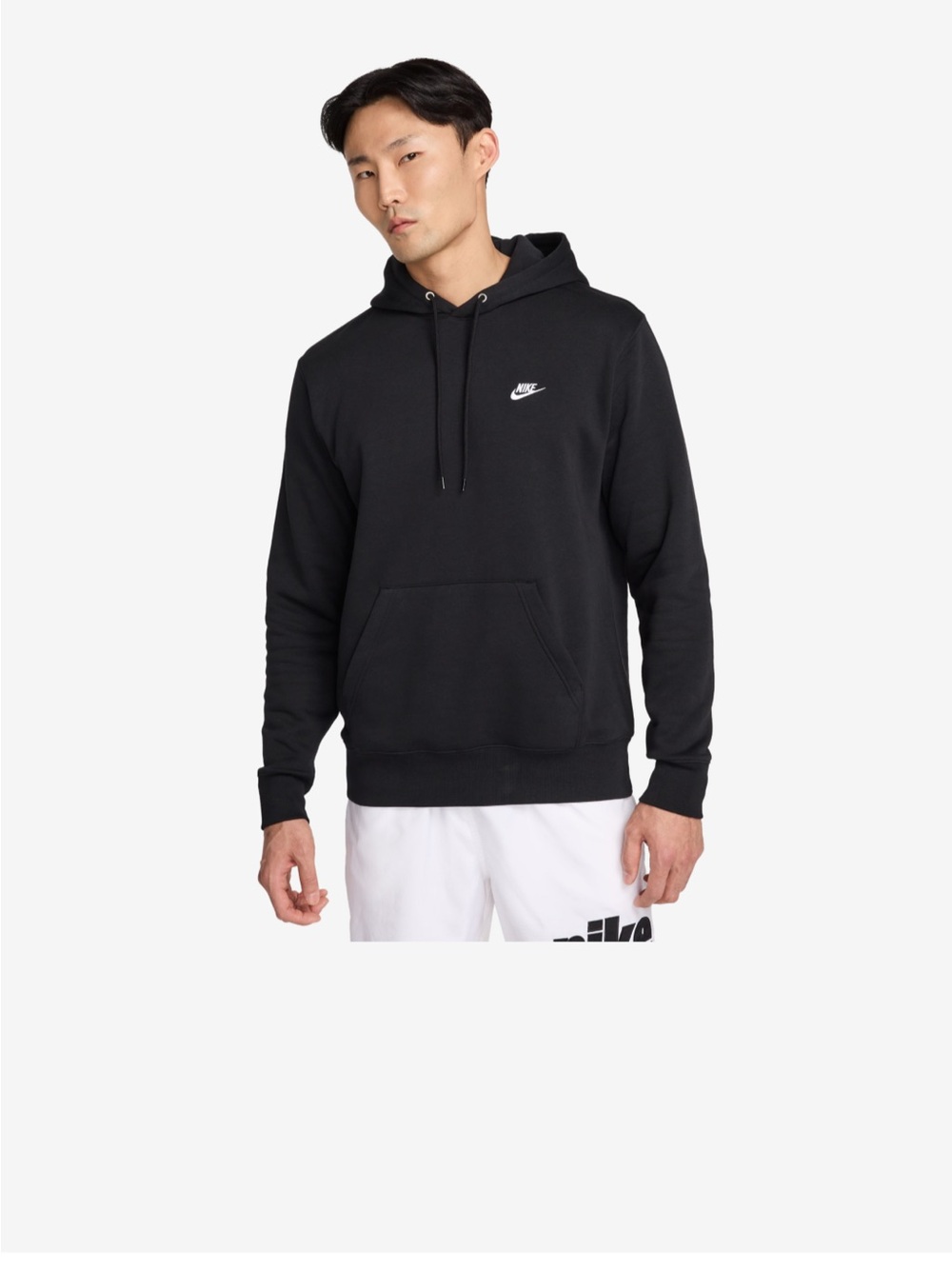 Nike Black Pullover Hoodie with Small White Swoosh. NWT